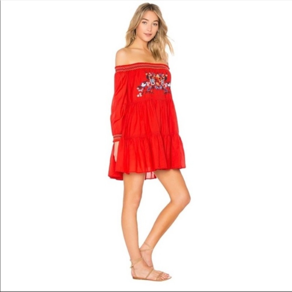 FREE PEOPLE Sunbeams Mini Off The Shoulder Dress